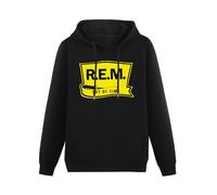 Ji Wei Yu Men's REM R.E.M. Out of TIME Alternative Rock Hoodies Long Sleeve Pullover Loose Hoody Sweatershirt S Black