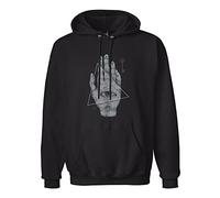 Ji Wei Yu Men's Sacred Geometry Hand Of The Mysteries Pullover Hoodies Long Sleeve Sweatshirts 3XL Black