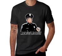 JI XIANGJU New My Favorite People Series Police Academy Lucky Gift T-Shirt Anime T-Shirts for Men Cotton Black XXL