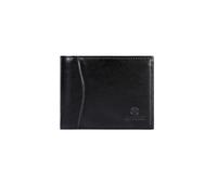 JI YA LI Handmade PU Men Wallet， Slim RFID Blocking Card Holder with Card Slots, Money Pockets, Clear Window ， Cash Organizer for Men, Black, S, Portable