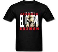 JIA YU HAO Jefe De Jefes Joaquin El Chapo Guzman Sinaloa Cartel Narco Drug King Unisex 100% Cotton Short-Sleeve T-Shirts Black XXXL