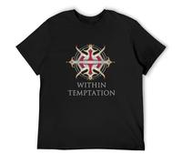 JIA YU HAO Within Temptation Unisex 100% Cotton Short-Sleeve T-Shirts Black S