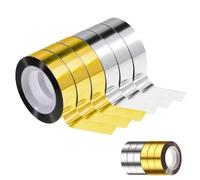 JiaaOne 6 Rolls Silver & Gold Tape Set - 12mmx 25 Meters Glitter Mirror Tape, Decorative Tape for Crafts, DIY, Gift Wrapping, Self-Adhesive Washi Tapes