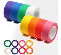 JiaaOne Coloured Masking Tapes Set for Painting, Rainbow Crepe Paper Painters Tape, Residue-Free & Writable, Coloured Craft Tape for DIY, Gift Wrapping, Office Labeling & Scrapbooking (8, 15mm*13m)