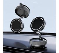 JIABAOCA All-In-One Car Phone Holder for Fiat Panda (2004-2012), Suction Phone Mount 360°Rotatable, Foldable Portable Strong Magnet Stand, Car Accessories,A BLACK