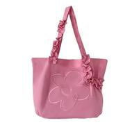 JIABAOZ Canvas Tote Bag,Personalized Present Bag,Decorated with Floral Patterns,Suitable for Wedding, Birthday,Beach, Holiday,is A Great Gift for Women,Mom,Teachers,Friends,Bridesmaids (Pink)