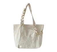 JIABAOZ Canvas Tote Bag,Personalized Present Bag,Decorated with Floral Patterns,Suitable for Wedding, Birthday,Beach, Holiday,is A Great Gift for Women,Mom,Teachers,Friends,Bridesmaids (White)