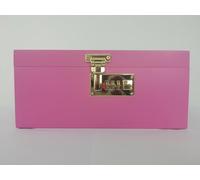 JIABOLANG Bamboo Box with Combination Lock Pink Home Decorative Storage Box Organizer for Coffee Bean Tea Trinkets Great Gift for Mothers Day Birthday Chrismas