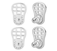 JIACHARMED Earring Backs, 4PCS Durable Mesh-Shape Earring Backs Replacements for Droopy Ears Locking Earring Lifter Backs for Heavy Earrings Large Earring Support Backings for Studs, White Gold