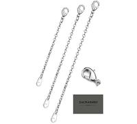 JIACHARMED Necklace Extenders Silver Delicate 2",3", 4" Inches Necklace Extension Chain Set for Necklaces Chokers Bracelets Anklets, 2mm Width Chain Extender with Durable Lobster Claw Clasp