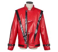 JIACHEN Michael Jackson Red Jacket, Cosplay, Stage Costume, Halloween, MJ Style, Dance Costume
