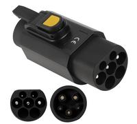 Jiacheng Type 2 to Type 1 EV Charger Adapter, 32A IEC 62196 to SAE J1772 Charging Converter for Type 1 Electric & Hybrid Vehicles (Male to Female)