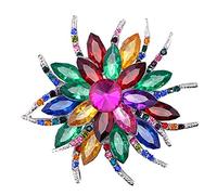 Jiacheng29 Large Flower Shiny Rhinestone Lady Scarf Brooch Pin Wedding Bridal Jewelry Decor