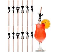 JIADEXIN 12PCS Hen Party Naughty Straw - Bachelorette Party Straws Hen Do Cocktail Straws, Dancing Men Male Stripper Paper Drinking Straws for Bachelorette Hen Party Party Decoration Accessories