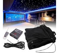 JIADUOFU LED Stage Star Backdrop, Velvet Curtain Star Curtain Drape Background Decor, LED Stage Starry Sky Cloth Background with DMX Control Voice Activated, for Stage Wedding Party 3x6m