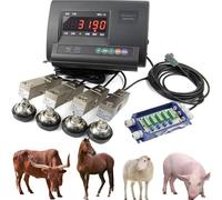 JIADUOFU Livestock Scale Kit, High Precision Animal Pallet Scale, Backlight LCD Display Load Weighing Indicator, Steel Beam Compression Load Cell with 4-Wire Junction Box for Cattle Pigs Sheep 2000KG