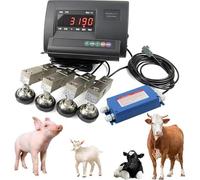 JIADUOFU Livestock Scale Kit, High Precision Indicator Load Cell Scale with 4 Sensor & 1 Wire Junction Box, Loadometer Floor Scales for Animal Cattle Goat Pigs Horse Sheep 2000KG
