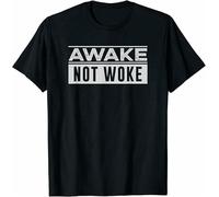 JIAERLE TOYS Free Speech - Awake Not Woke - Political Censorship T-Shirt Black L