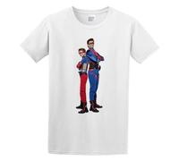 JIAERLE TOYS Men's Cotton Shirt Henry Danger Poster Twin Needle Sleeves and Hem White XXL