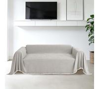 JIAFANG Sofa Covers 180 x 355 cm Soft Non Slip Non Slip Couch Cover Soft Durable Reversible Chenille for 1 2 3 4 Seater Sofa Loveseat L Shape Corner Futon Sofas, off white