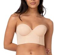 JiAggo LuciLift - Low Back Strapless Bra,Multi-Way Push Up Bra with Removable Straps,Strapless Bra for Women Push up Bandeau Lift Bra (B,34/75A)