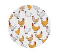 JIAGLINDE A Brood of Chickens Print Round Cloth Mousepad, Non Slip Washable Rubber Base Mousepad for Office Desktop Laptops Wireless Mice 8in