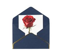 JIAGLINDE A Red Rose Print Advanced Feeling Blank Greeting Cards Pearl Paper Envelopes Anniversary Cards Thank You Cards,Wedding Wishes Birthday Thanksgiving Christmas Card.