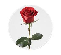 JIAGLINDE A Red Rose Print Round Cloth Mousepad, Non Slip Washable Rubber Base Mousepad for Office Desktop Laptops Wireless Mice 8in