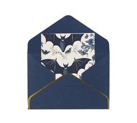 JIAGLINDE Bat Pattern Print Advanced Feeling Blank Greeting Cards Pearl Paper Envelopes Anniversary Cards Thank You Cards,Wedding Wishes Birthday Thanksgiving Christmas Card.