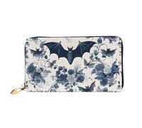 JIAGLINDE Bat Pattern Print Men'S And Women'S Leather Wallet,Mobile Phone Bag,Soft Leather Printed Zipper Coin Purse,Multi Card Slot Wallet