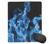 JIAGLINDE Blue Flame Print Square Cloth Mousepad, Non Slip Washable Rubber Base Mousepad for Office Desktop Laptops Wireless Mice 7x9 in