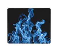JIAGLINDE Blue Flame Print Square Cloth Mousepad, Non Slip Washable Rubber Base Mousepad for Office Desktop Laptops Wireless Mice 7x9 in