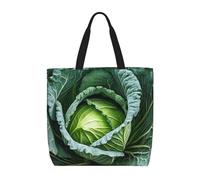 JIAGLINDE Bright Cabbage Print Tote Bag Women Single Shoulder Leisure Bag Multi-Purpose Large Shopping Bag.