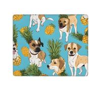 JIAGLINDE Chihuahua Dog Pineapple Print Square Cloth Mousepad, Non Slip Washable Rubber Base Mousepad for Office Desktop Laptops Wireless Mice 7x9 in