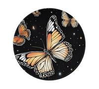 JIAGLINDE Colorful Butterfly Print Round Cloth Mousepad, Non Slip Washable Rubber Base Mousepad for Office Desktop Laptops Wireless Mice 8in