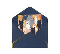 JIAGLINDE Colourful Cartoon Horses Print Advanced Feeling Blank Greeting Cards Pearl Paper Envelopes Anniversary Cards Thank You Cards,Wedding Wishes Birthday Thanksgiving Christmas Card.