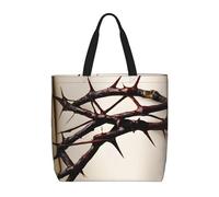JIAGLINDE Crown Of Thorns Print Tote Bag Women Single Shoulder Leisure Bag Multi-Purpose Large Shopping Bag.
