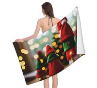 JIAGLINDE Cute Christmas Doll Print Soft Microfiber Extra Large Bath Towel,Super Absorbent Travel Swimming Beach Towel Men's and Women's Bathroom Towels,52x32in