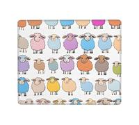 JIAGLINDE Cute Colorful Sheep Cartoon Pattern Print Square Cloth Mousepad, Non Slip Washable Rubber Base Mousepad for Office Desktop Laptops Wireless Mice 7x9 in