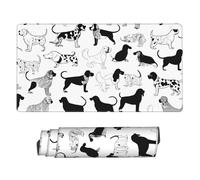 JIAGLINDE Cute Dachshund Dog Print Oversize Cloth Mousepad 16x29.5 in, Non Slip Washable Rubber Base Keyboard Pad for Office Laptops Desktop Wireless Mice