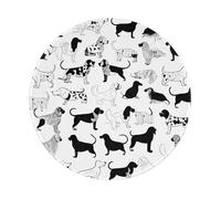 JIAGLINDE Cute Dachshund Dog Print Round Cloth Mousepad, Non Slip Washable Rubber Base Mousepad for Office Desktop Laptops Wireless Mice 8in