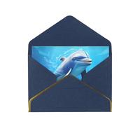 JIAGLINDE Cute Dolphin Print Advanced Feeling Blank Greeting Cards Pearl Paper Envelopes Anniversary Cards Thank You Cards,Wedding Wishes Birthday Thanksgiving Christmas Card.