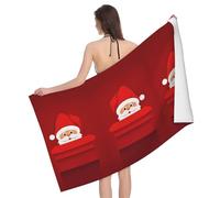JIAGLINDE Cute Santa Claus Print Print Soft Microfiber Extra Large Bath Towel,Super Absorbent Travel Swimming Beach Towel Men's and Women's Bathroom Towels,52x32in