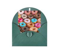 JIAGLINDE Donut Print Blank Greeting Cards, Love Buttons, Pearl Paper Envelopes Suitable For Various Occasions - Anniversary Cards, Thank You Cards, Holiday Cards, Wedding Cards, Congratulations.