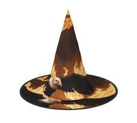 JIAGLINDE Eagle And Fire Print Halloween Cone Witch Hat Cosplay For Wizards Masquerade Halloween Party Accessories.