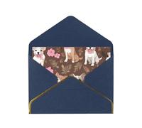 JIAGLINDE English Bulldogs Print Advanced Feeling Blank Greeting Cards Pearl Paper Envelopes Anniversary Cards Thank You Cards,Wedding Wishes Birthday Thanksgiving Christmas Card.