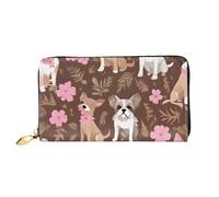 JIAGLINDE English Bulldogs Print Men'S And Women'S Leather Wallet,Mobile Phone Bag,Soft Leather Printed Zipper Coin Purse,Multi Card Slot Wallet