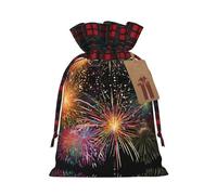 JIAGLINDE Explosion Firework 3d Print Christmas Gift Bags Xmas Present Bags With Gift Tag Halloween Candy Bags For Wrapping Gifts For Birthday Wedding (S/M)