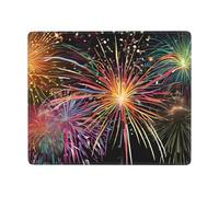 JIAGLINDE Explosion Firework 3D Print Square Cloth Mousepad, Non Slip Washable Rubber Base Mousepad for Office Desktop Laptops Wireless Mice 7x9 in