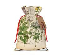 JIAGLINDE Floral In The Old Book Print Christmas Gift Bags Xmas Present Bags With Gift Tag Candy Bags For Wrapping Gifts For Halloween Birthday Wedding (S/M).